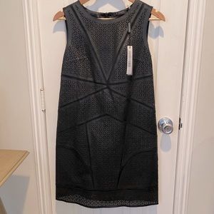 Elie Tahiti - Black Perforated Lambskin Leather Dress